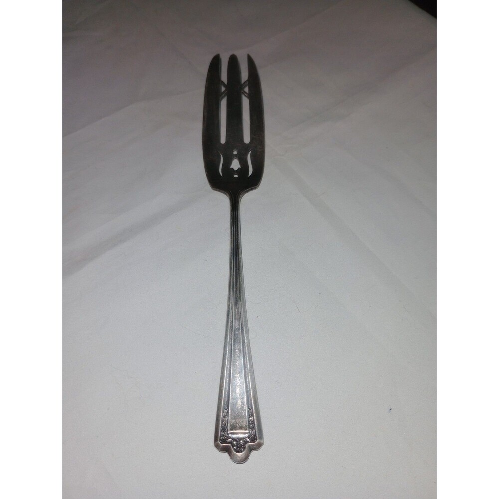 Vintage S. Rockford S. Co. 5* ~ Silver Plate Serving Fork / Meat Fork ~ VGC